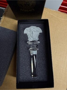Versace Clear and Frosted Glass Medusa Bottle Stopper - Clear, Frosted
